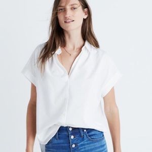 Madewell Central Shirt Pure White NWT 
Short sleeve medium Brand New